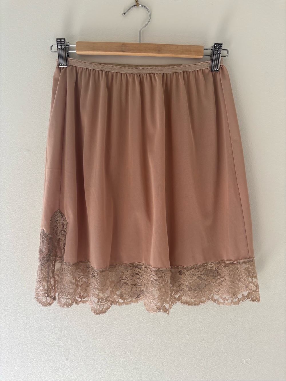 Lace Hem Half Slip Skirt - Dusty Rose/Nude